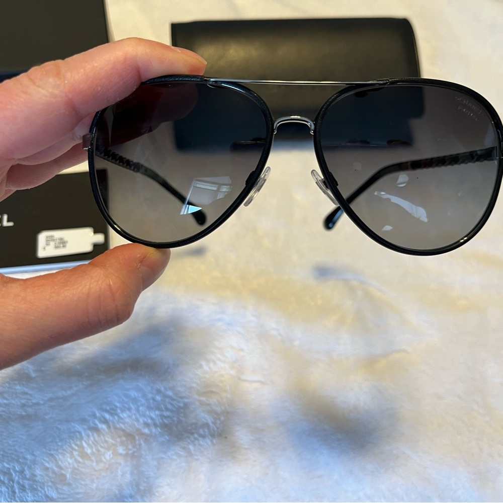 CHANEL Dark Aviator Sunglasses